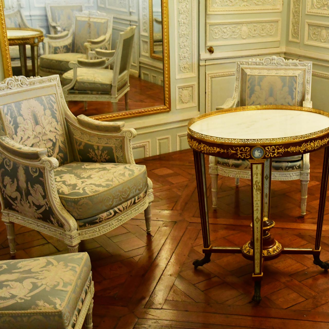 boudoir van de beweegbare spiegels kamer petit trianon versailles