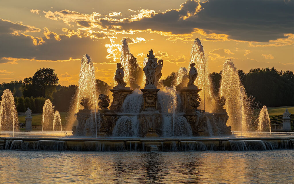 vijvers en fonteinen van het paleis van versailles